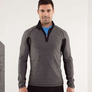 Lululemon Lululemon Blaze 1/2 Zip Heathered Black Small Long Sleeve